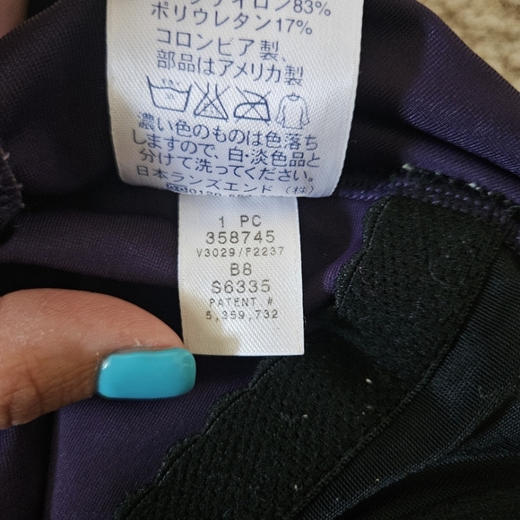 Lands' End Women's Slender Suit Carmela One Piece Swimsuit Purple 18L - Picture 6 of 8